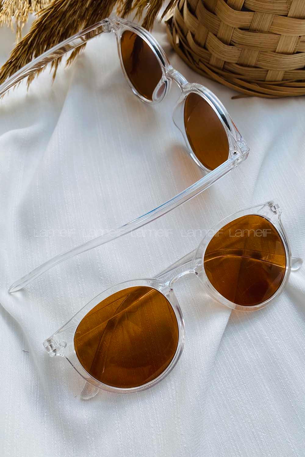 Modalamelif Kahverengi Rosa Şeffaf Çerçeve Güneş Gözlüğü