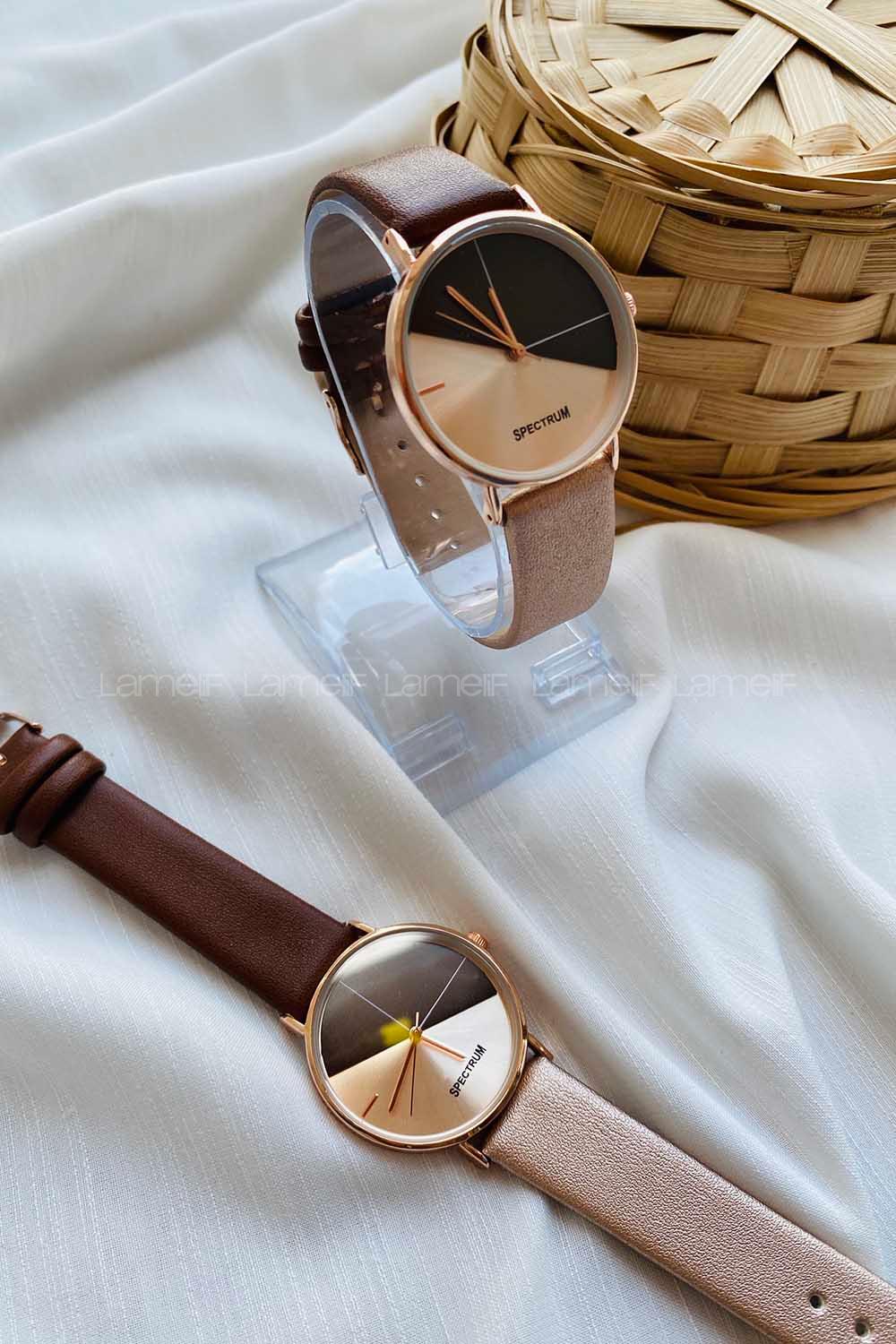 Modalamelif Saga Kahverengi Blok Renk Saat