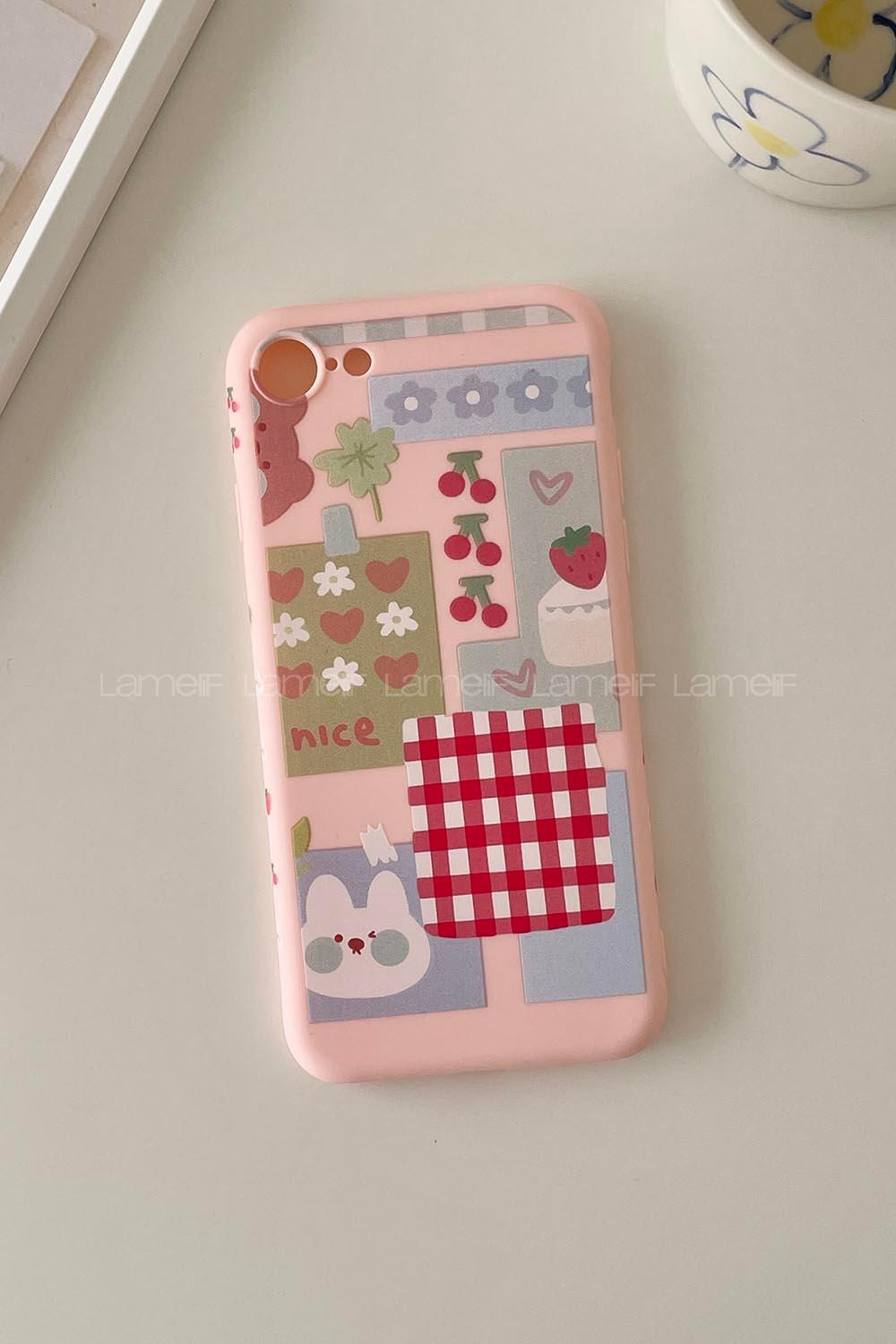 Modalamelif ıPhone 7/8 Baskılı Telefon Kılıfı Pudra