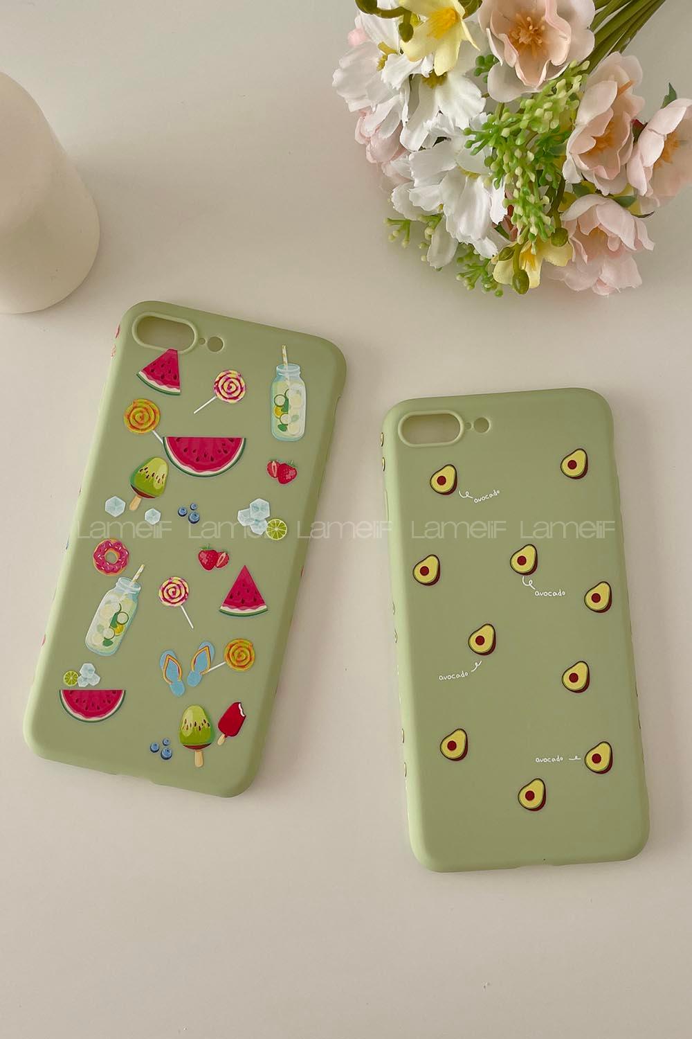 Modalamelif ıPhone 7/8 Plus Avakado Baskılı Telefon Kılıfı