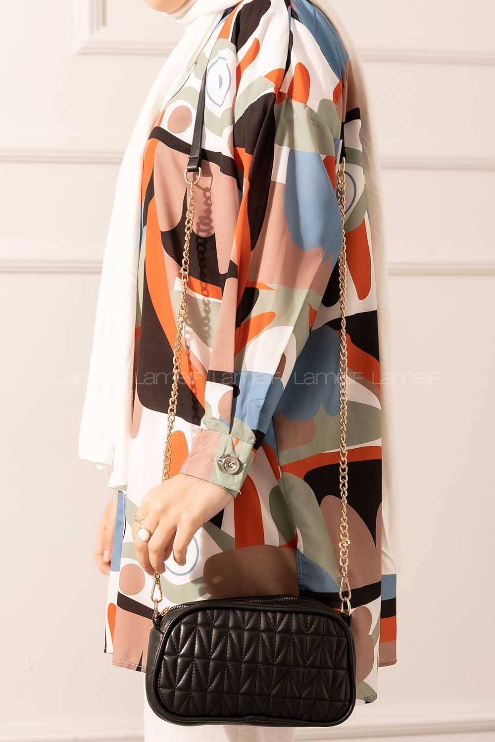 Modalamelif Zincir Askılı Kapitone Çanta Siyah