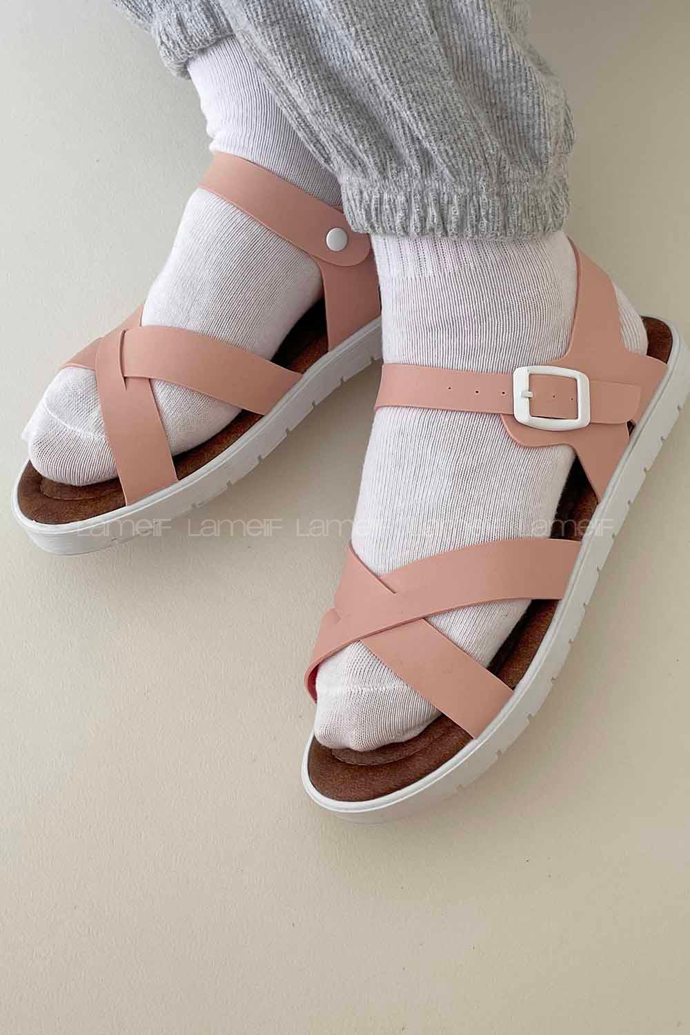 Modalamelif  Toka Kemer Model Sandalet Pudra