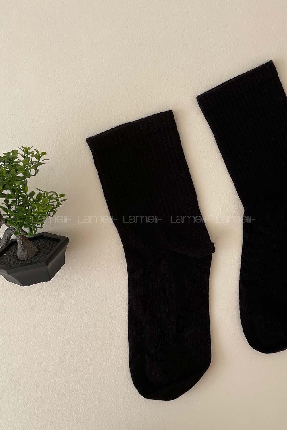 Lamelif Kolej Çorap Siyah
