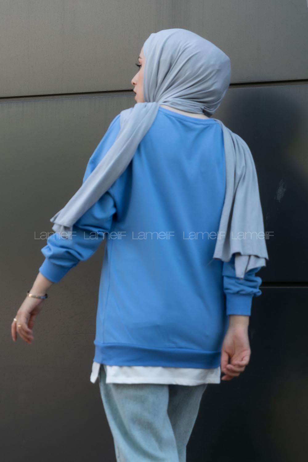 Modalamelif Etek Garnili Sweat Mavi