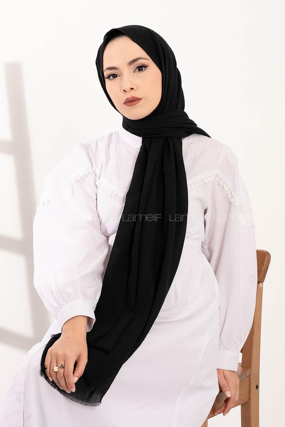 Modalamelif Organik Pamuk Şal Siyah