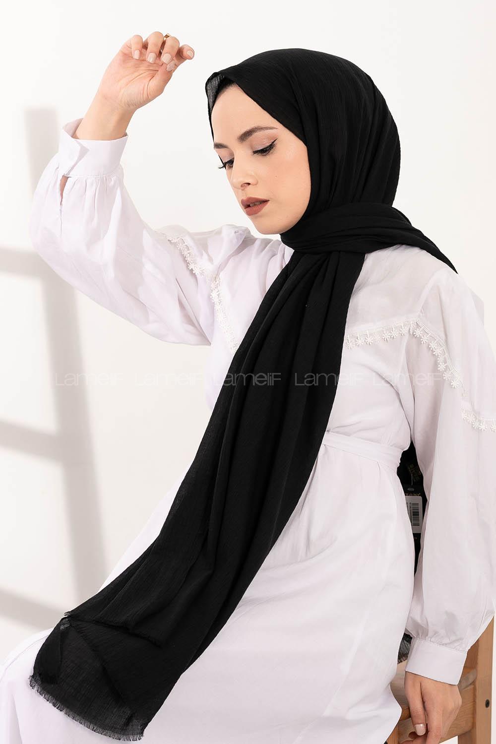 Modalamelif Organik Pamuk Şal Siyah