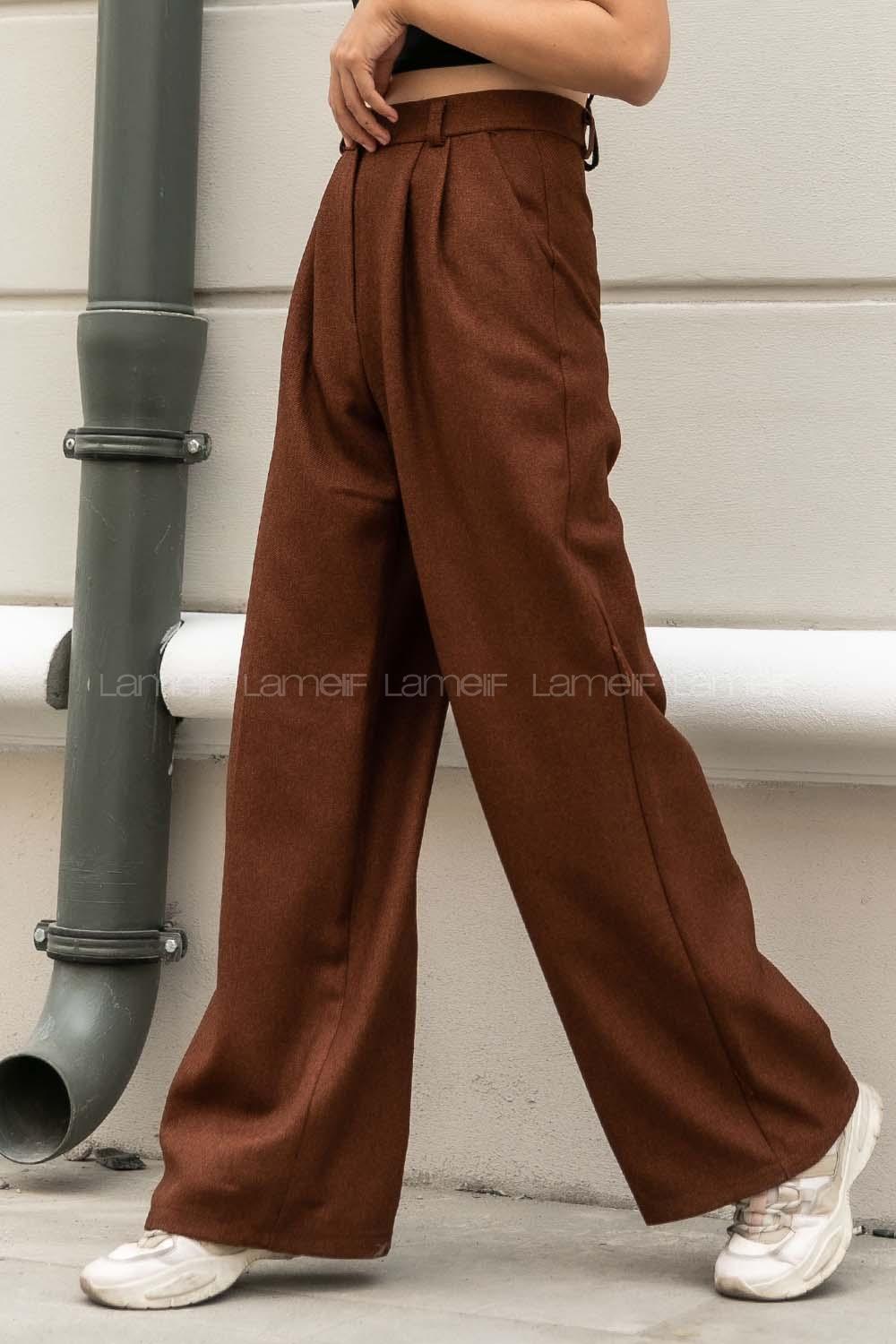 Bitter Brown Cotton Fabric High Waist Comfortable Pants