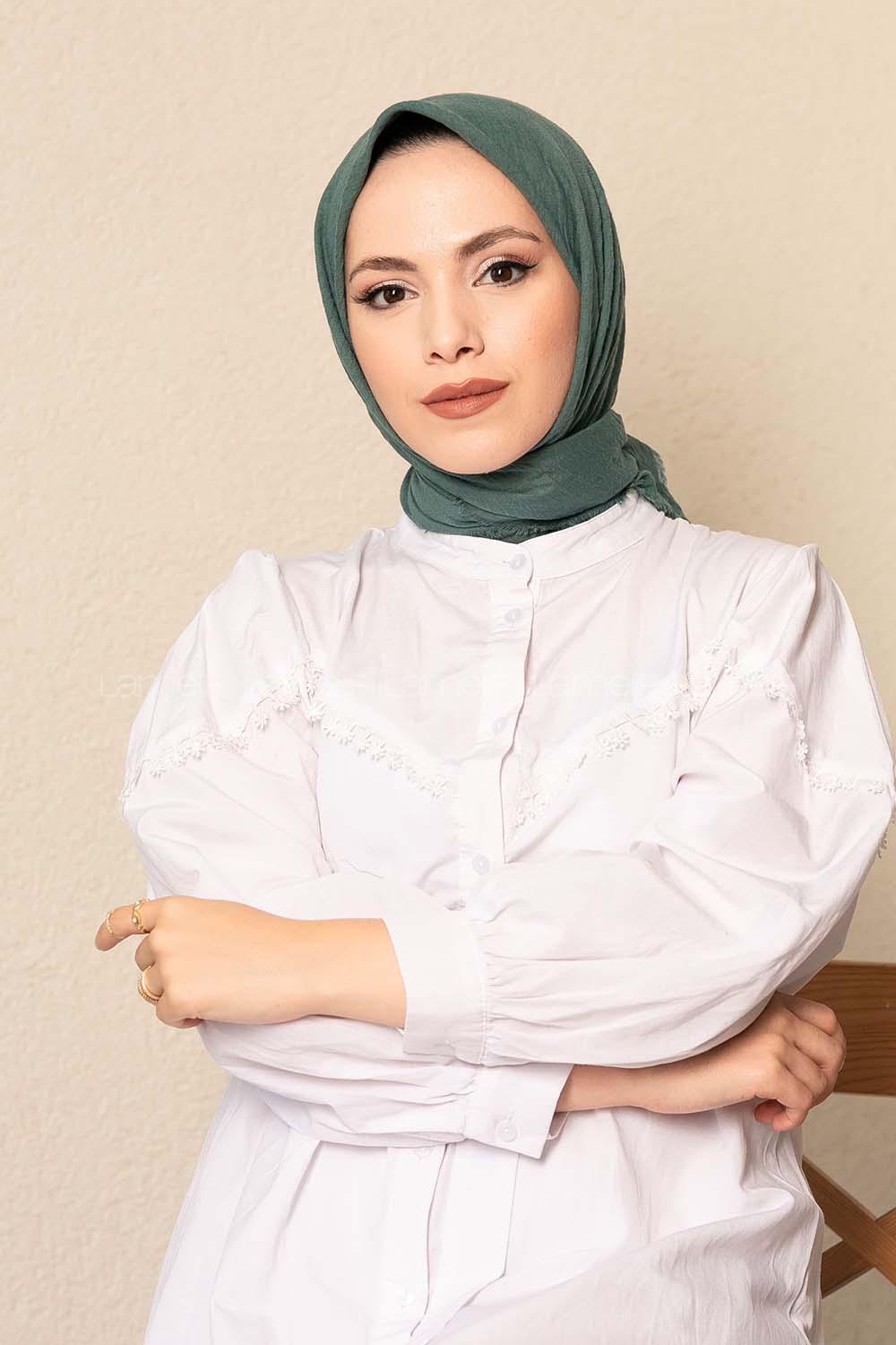 Modalamelif Ayrobin Pamuk Eşarp Pastel Yeşil