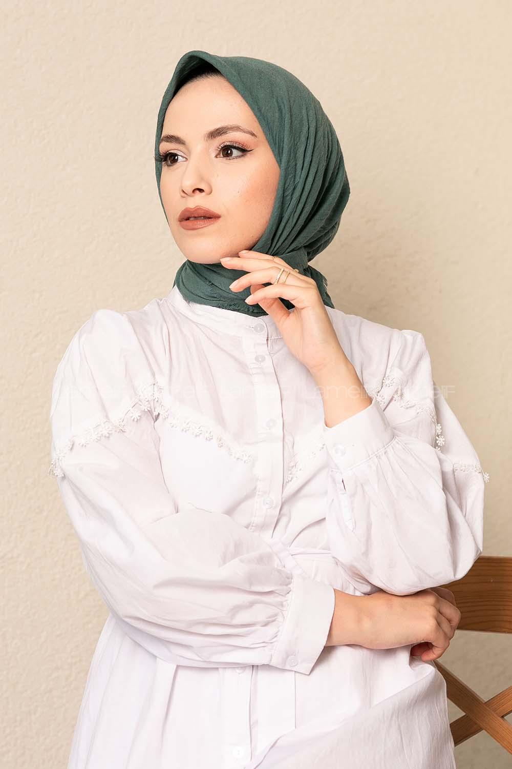 Modalamelif Ayrobin Pamuk Eşarp Pastel Yeşil