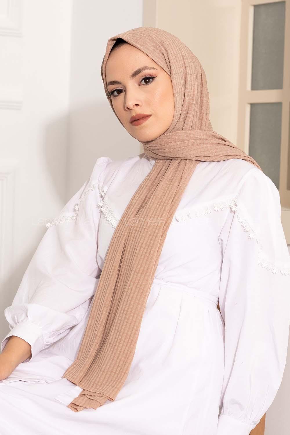 Modalamelif Compy Penye Şal Koyu Vizon