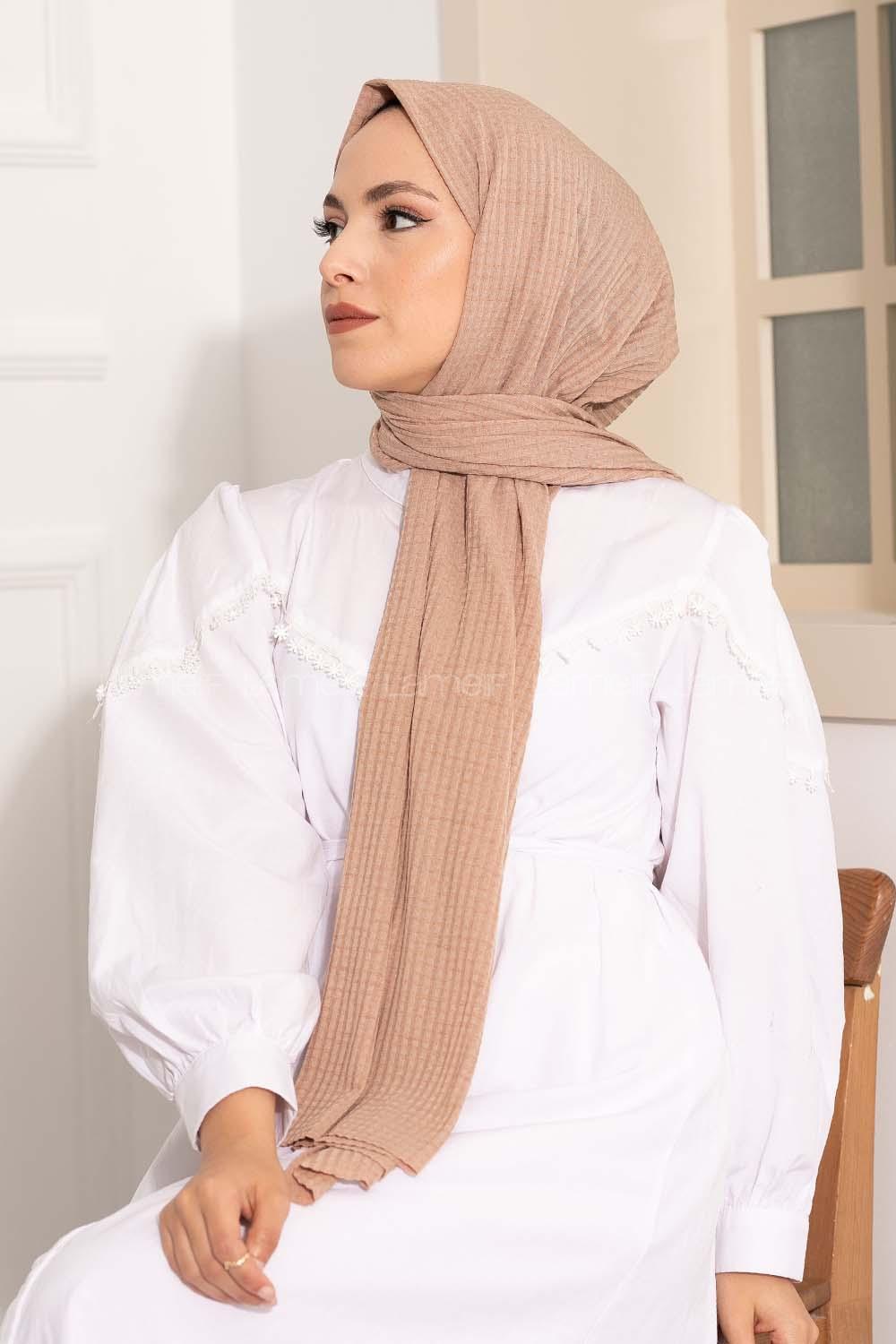 Modalamelif Compy Penye Şal Koyu Vizon