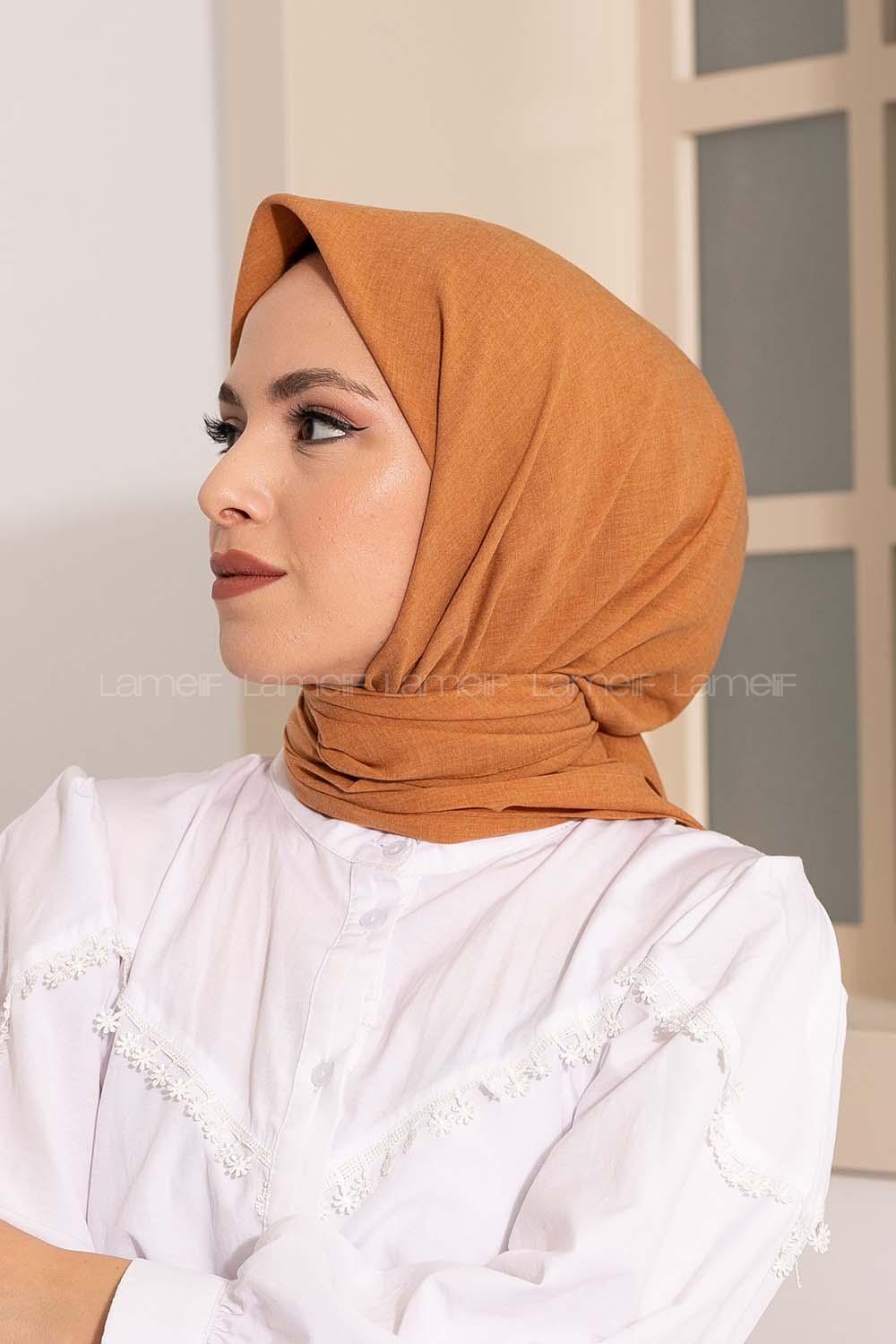 Modalamelif Keten Eşarp Hardal Sarısı