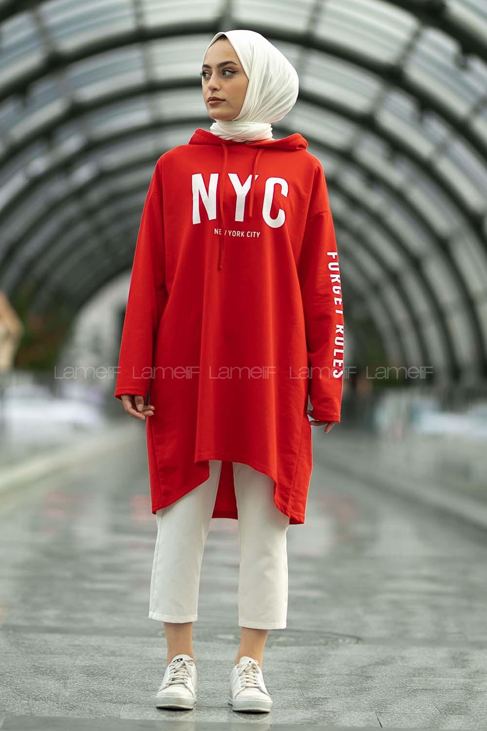 Modalamelif Nyc Baskılı Sweat Kırmızı