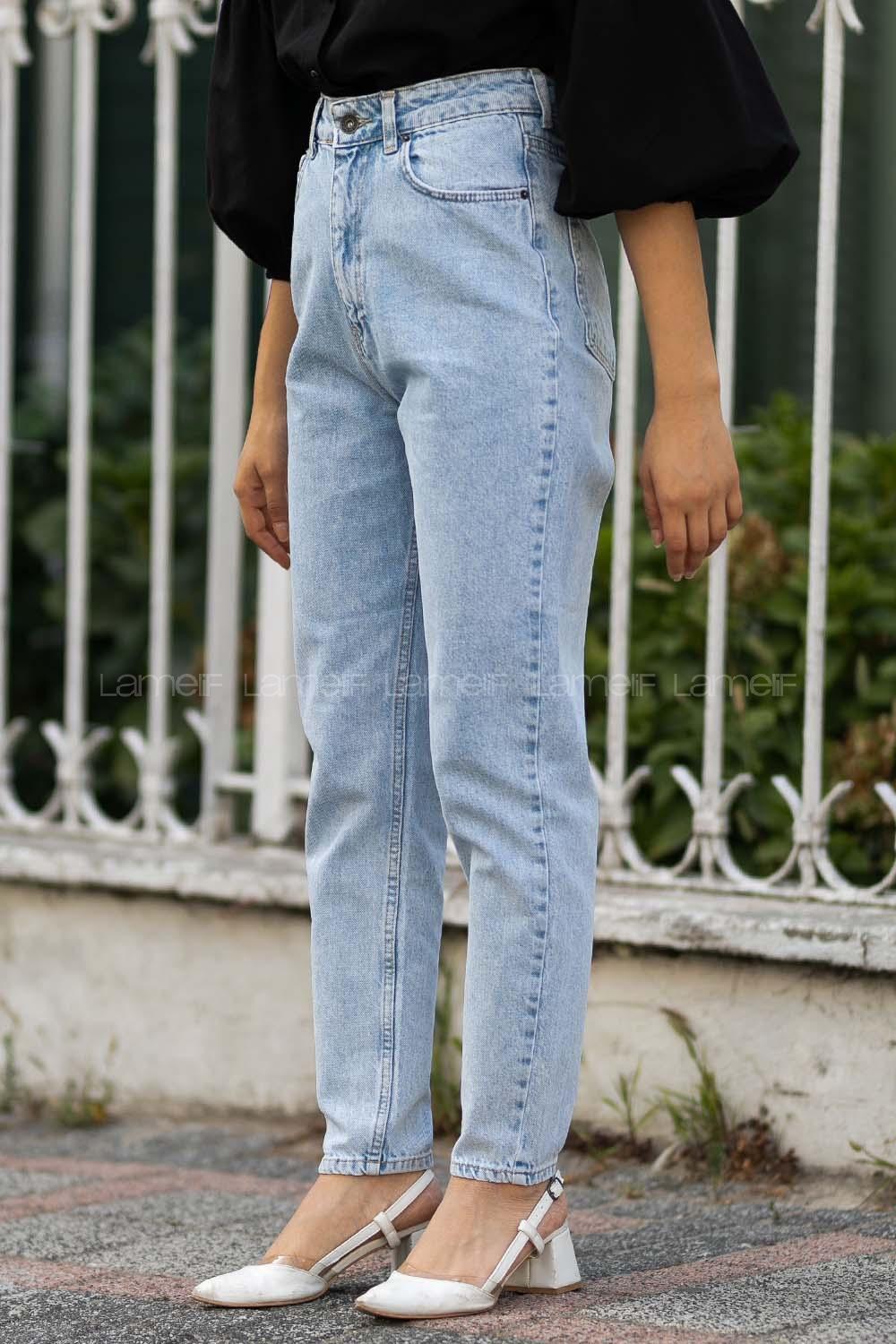 Modalamelif Boru Paça Çift Cepli Jean Buz Mavisi