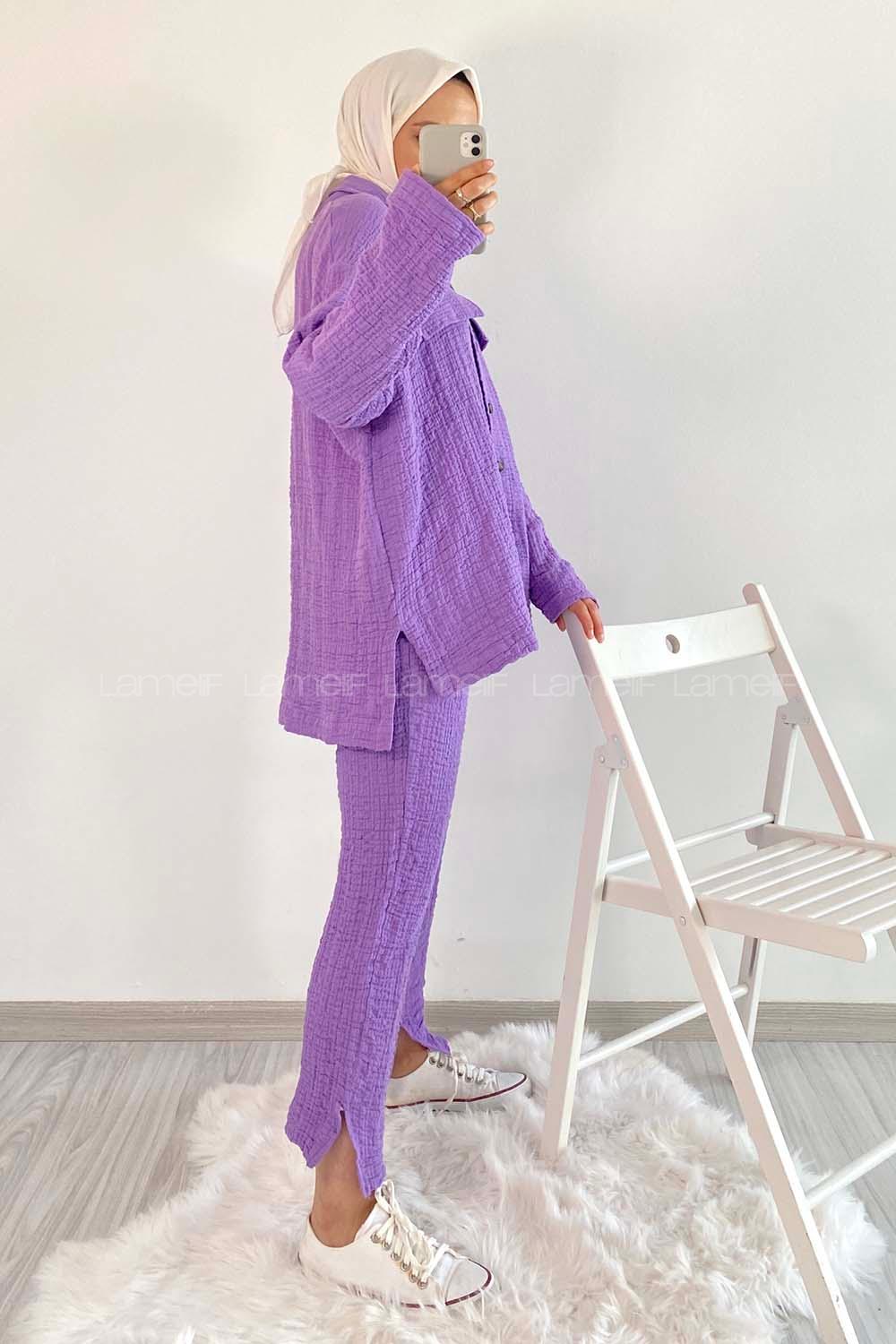 Modalamelif Kapak Cepli İkili Takım Mor