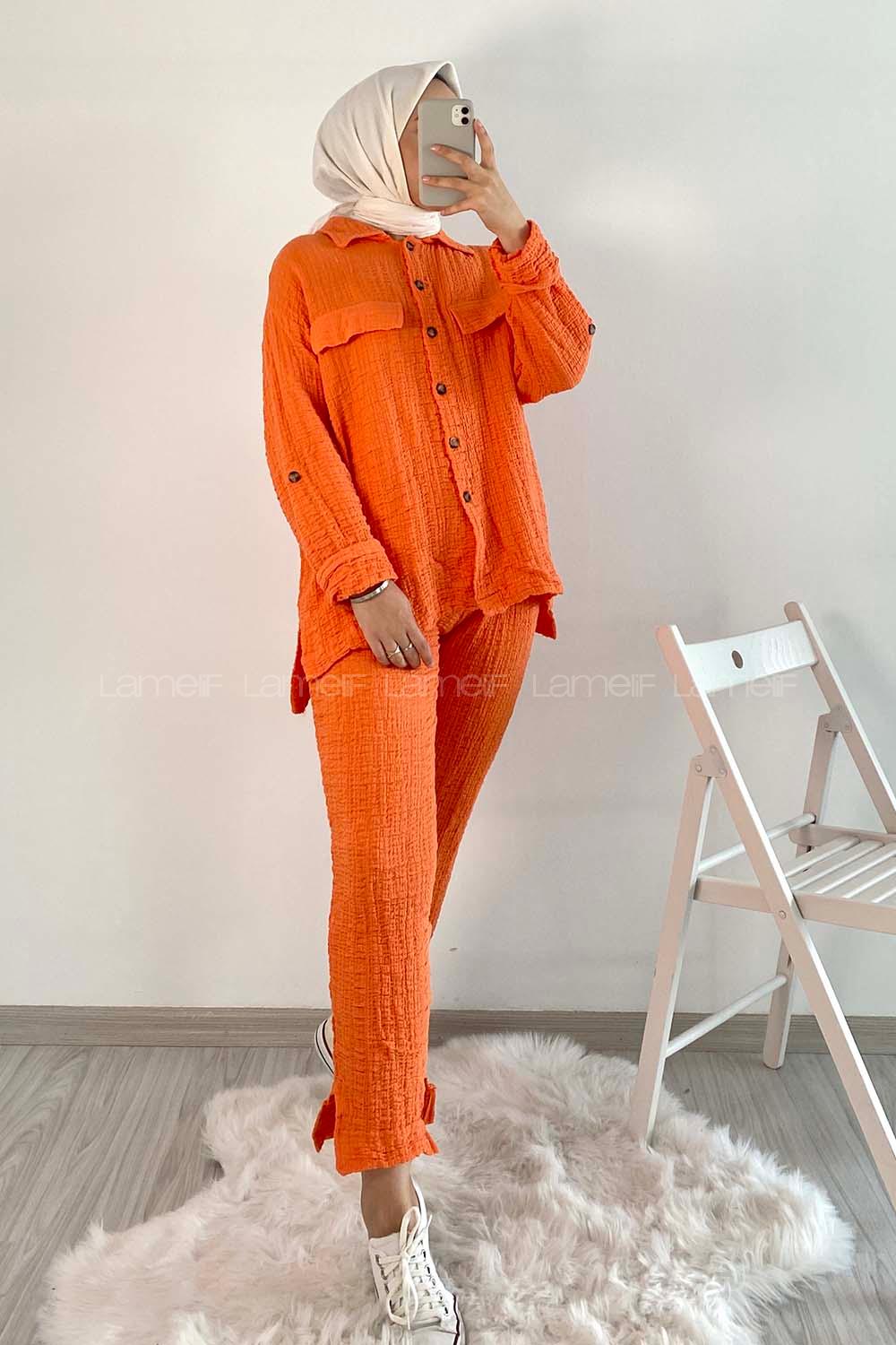 Modalamelif Kapak Cepli İkili Takım Oranj