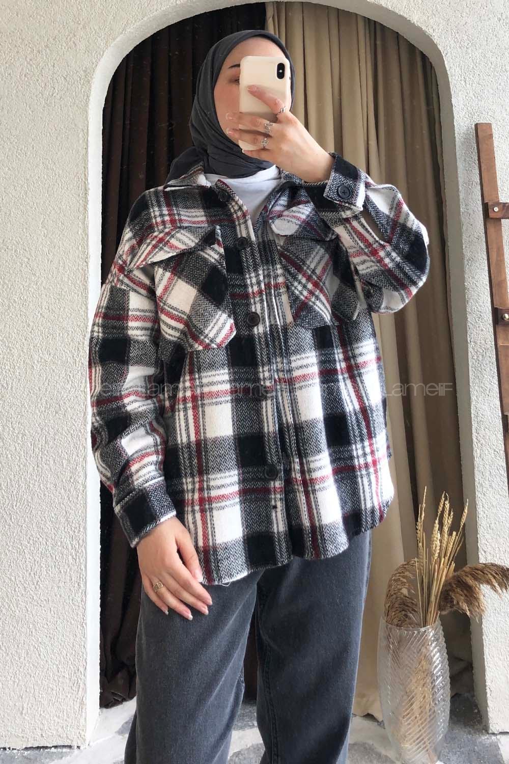 Modalamelif Kapak Cepli Oduncu Gömlek Siyah