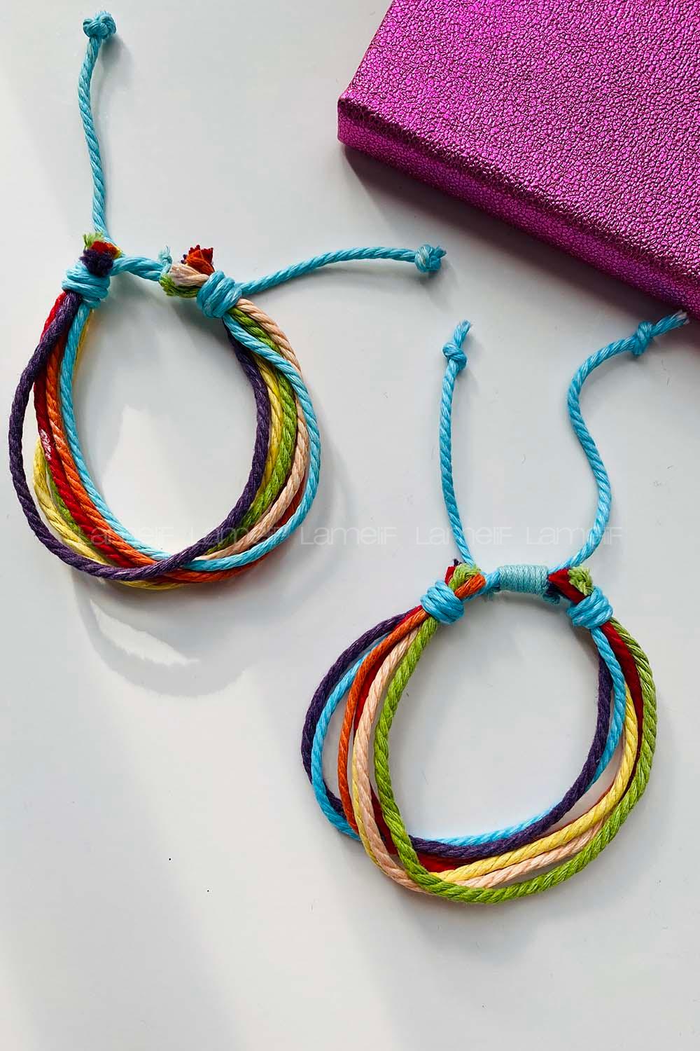 Modalamelif Renkli Çoklu İp Bileklik Ya da Halhal