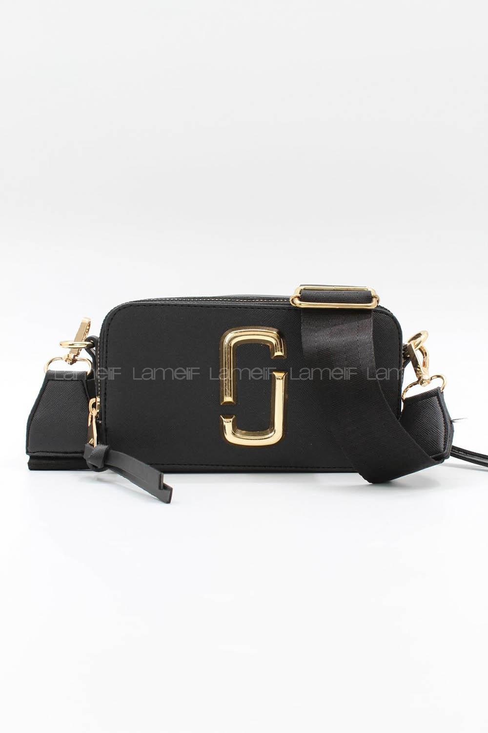 Lamelif Iki Gözlü Cepli Omuz Çapraz Çanta Siyah