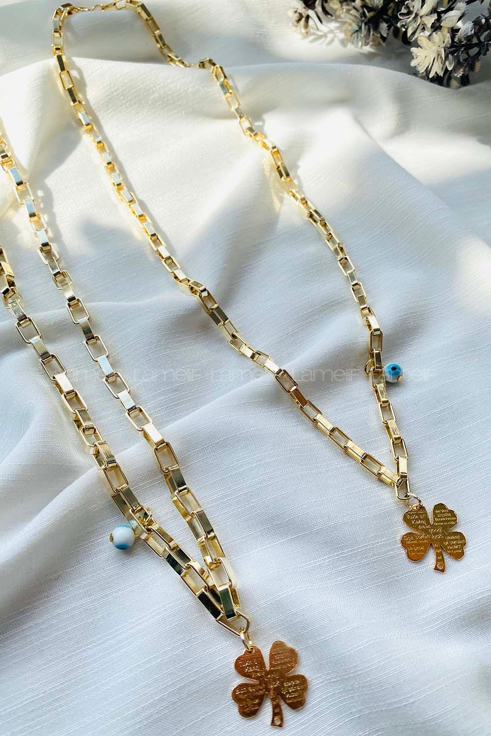 Modalamelif Gold Yoncalı Burgu Zincir Kolye