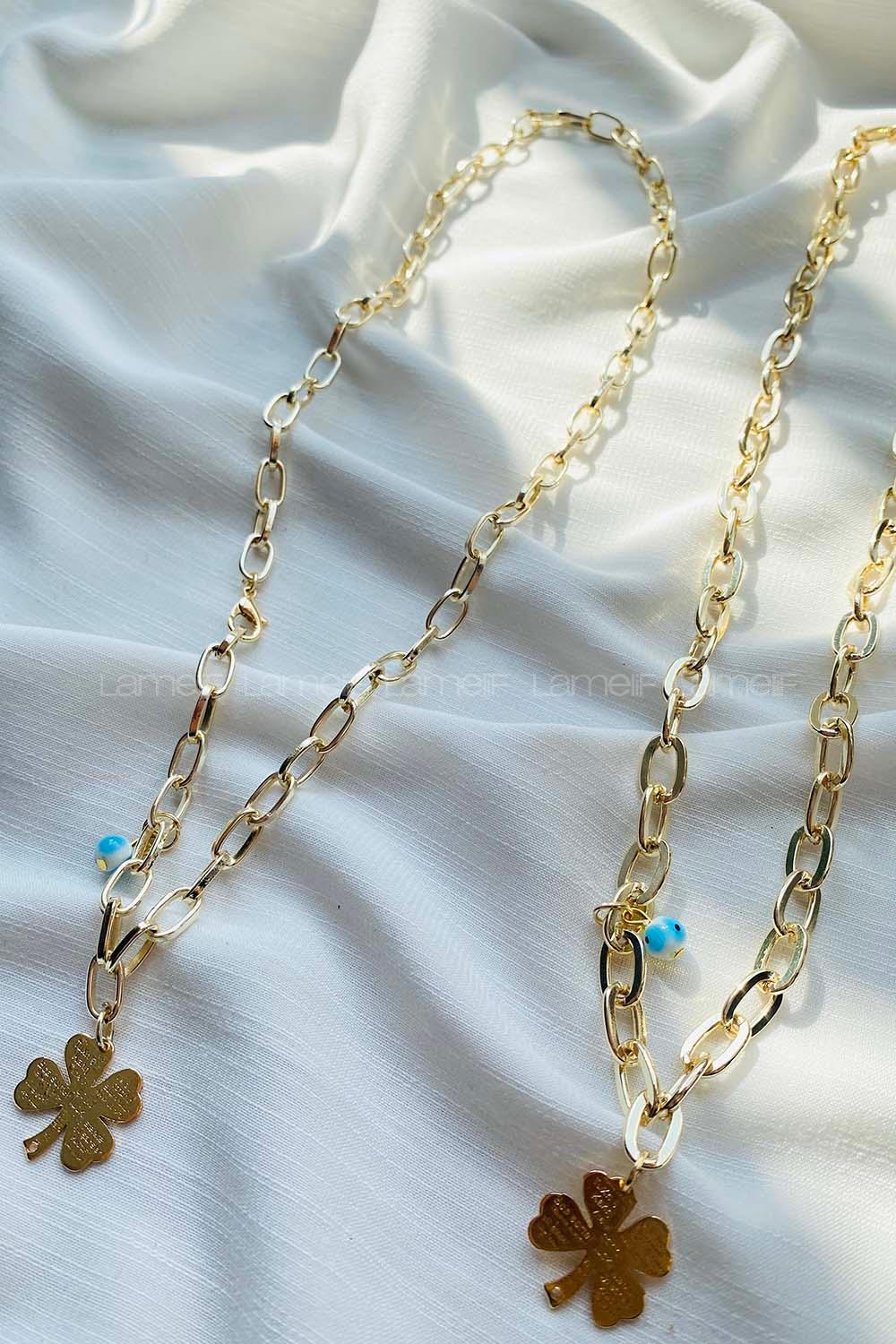 Modalamelif Gold Yoncalı Damla Zincir Kolye