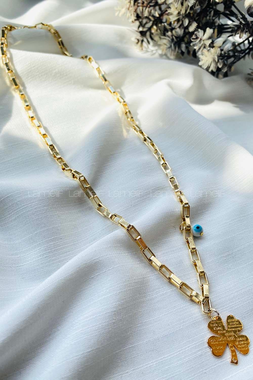 Modalamelif Gold Yoncalı Elenay Zincir Kolye