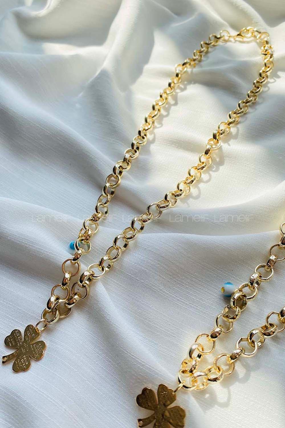 Modalamelif Gold Yoncalı Halka Zincir Kolye