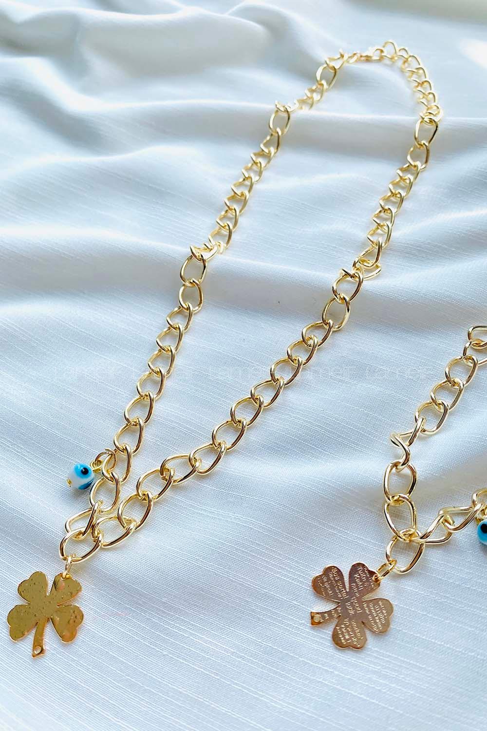 Modalamelif Gold Yoncalı Zincir Kolye