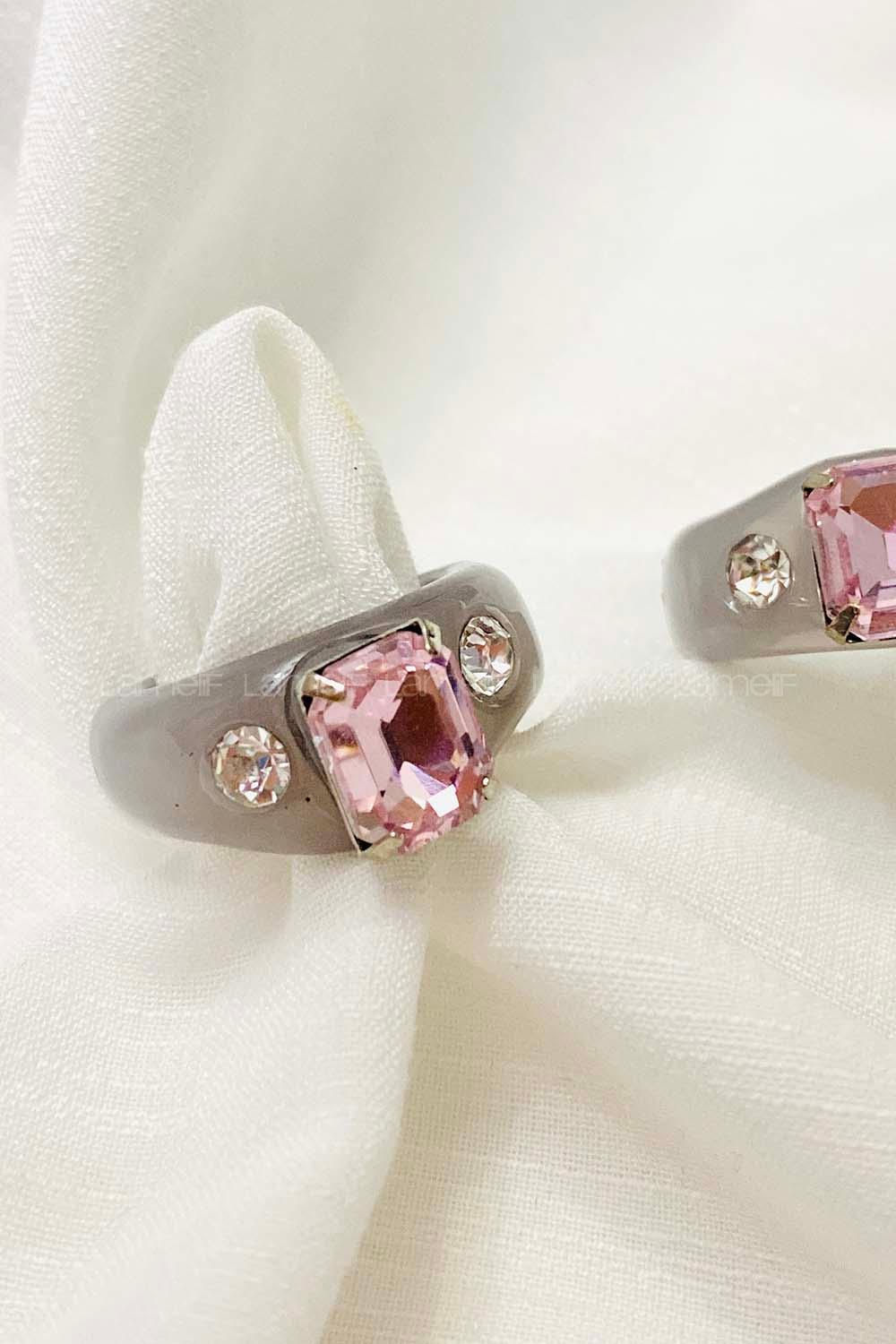 Modalamelif Gri Akrilik Yüzük