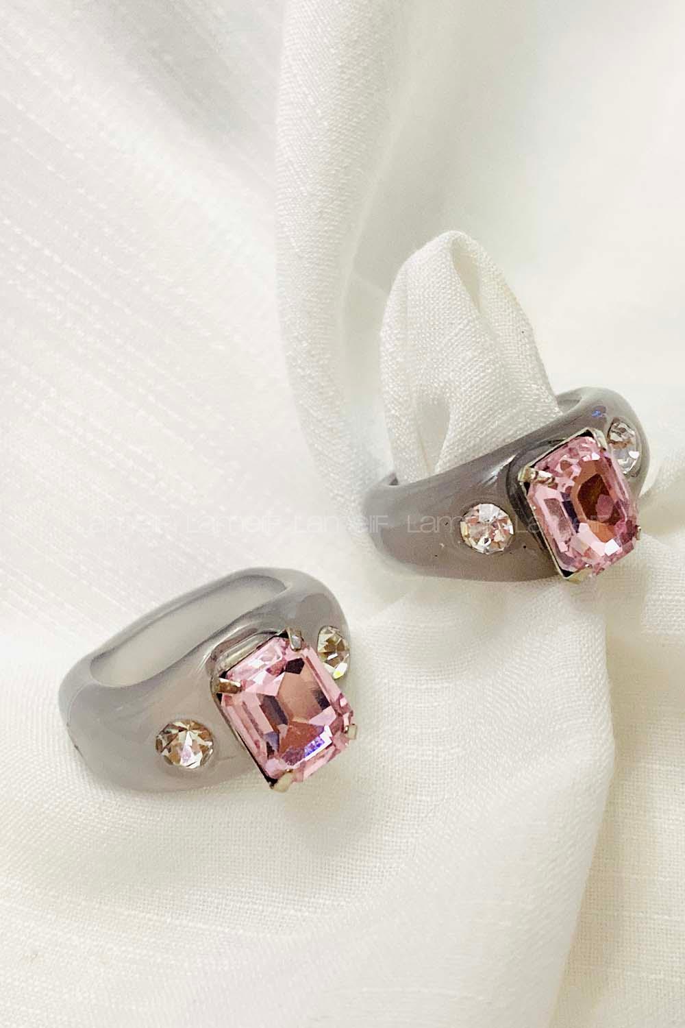 Modalamelif Gri Akrilik Yüzük