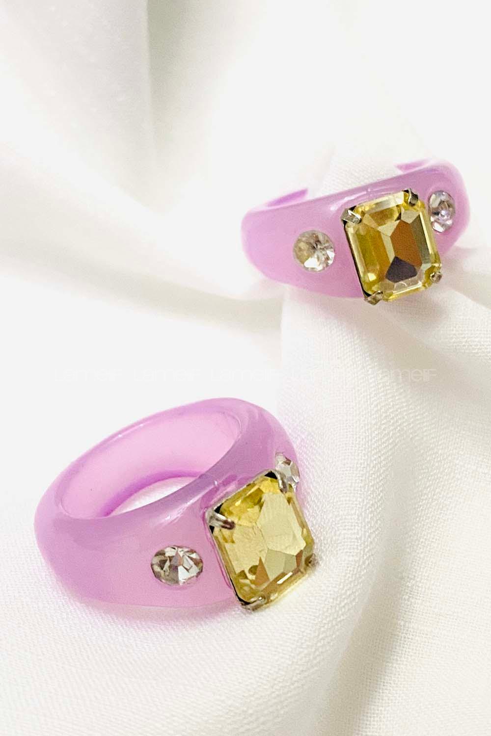 Modalamelif Lila Akrilik Yüzük