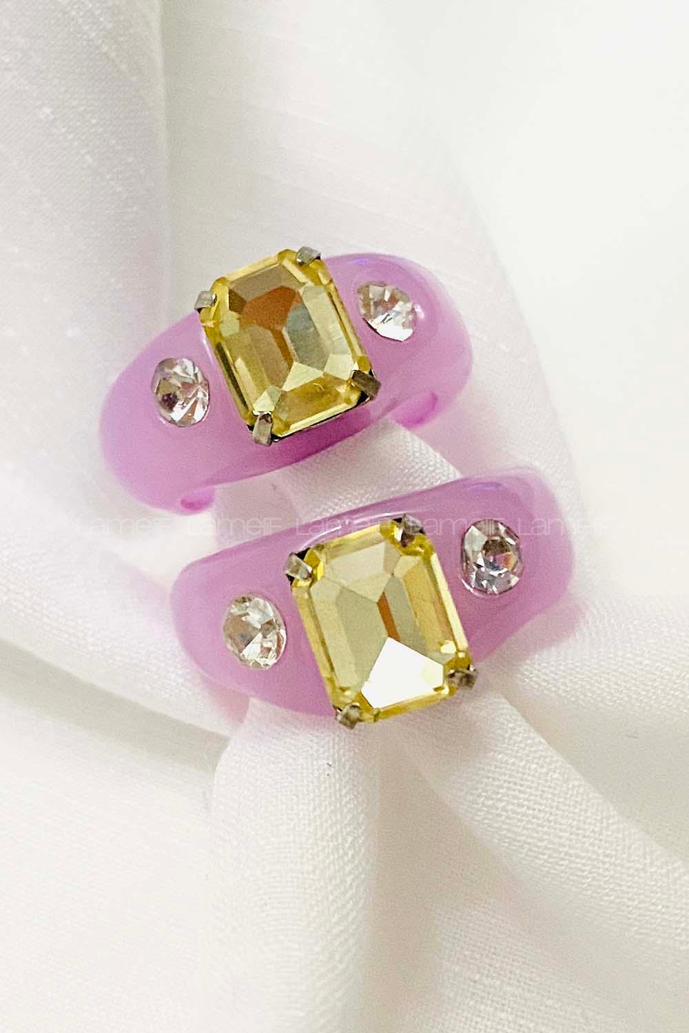 Modalamelif Lila Akrilik Yüzük