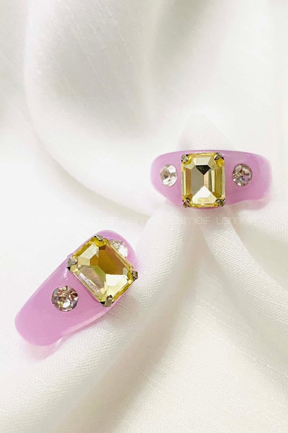 Modalamelif Lila Akrilik Yüzük