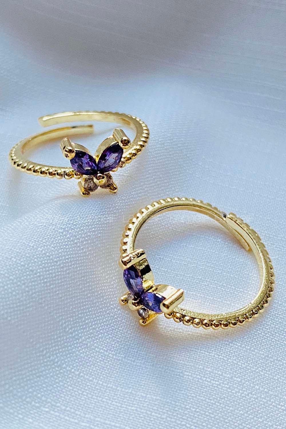 Modalamelif Mor Kelebek Yüzük