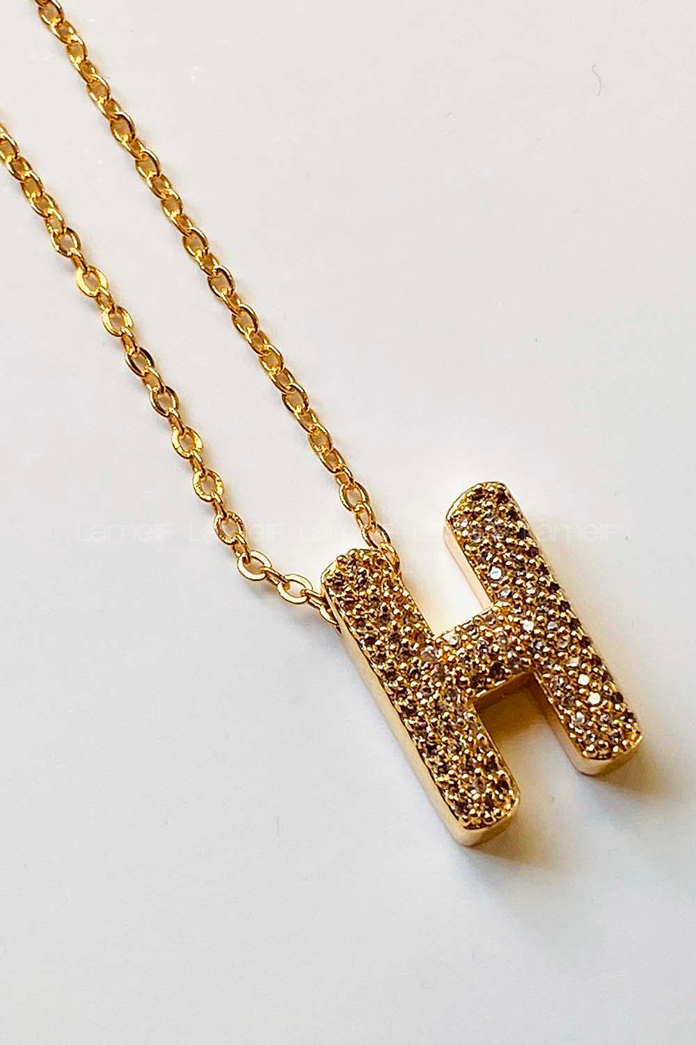 Modalamelif Tombul H Harfli Kolye