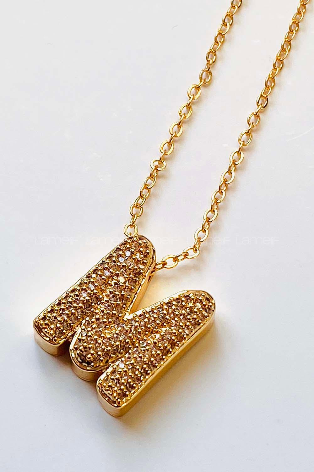 Modalamelif Tombul M Harfli Kolye