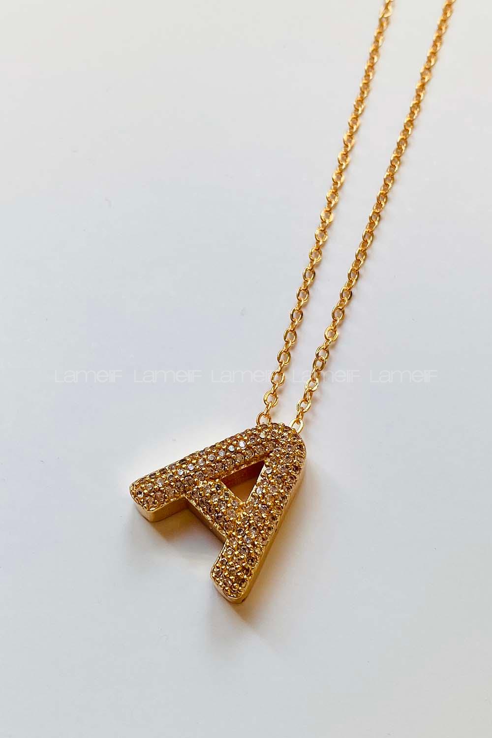 Modalamelif Tombul A Harfli Kolye