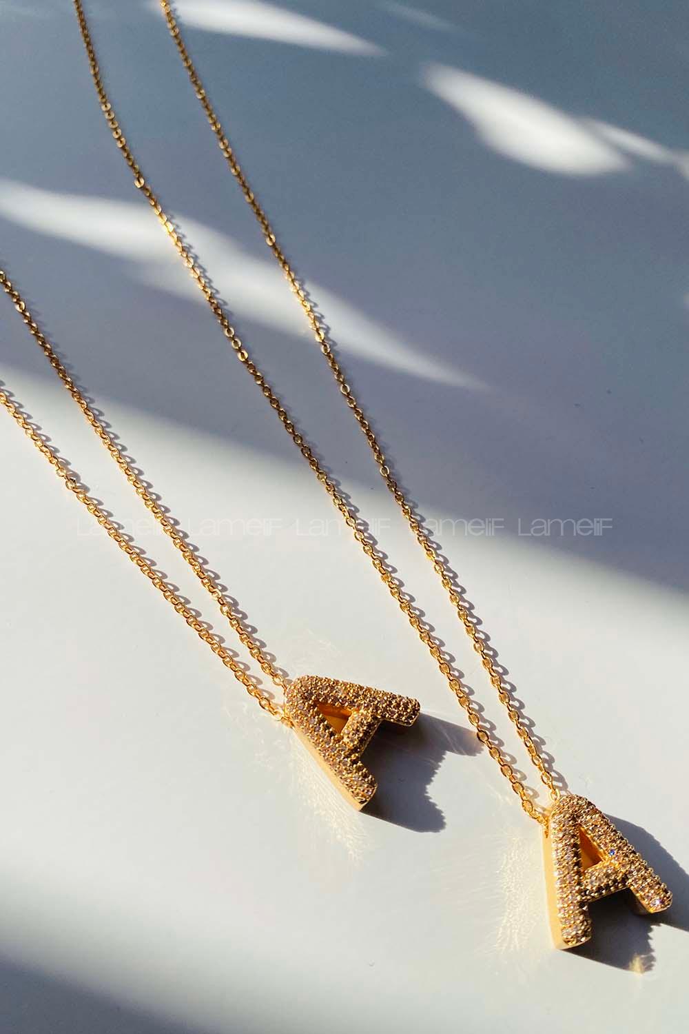 Modalamelif Tombul A Harfli Kolye