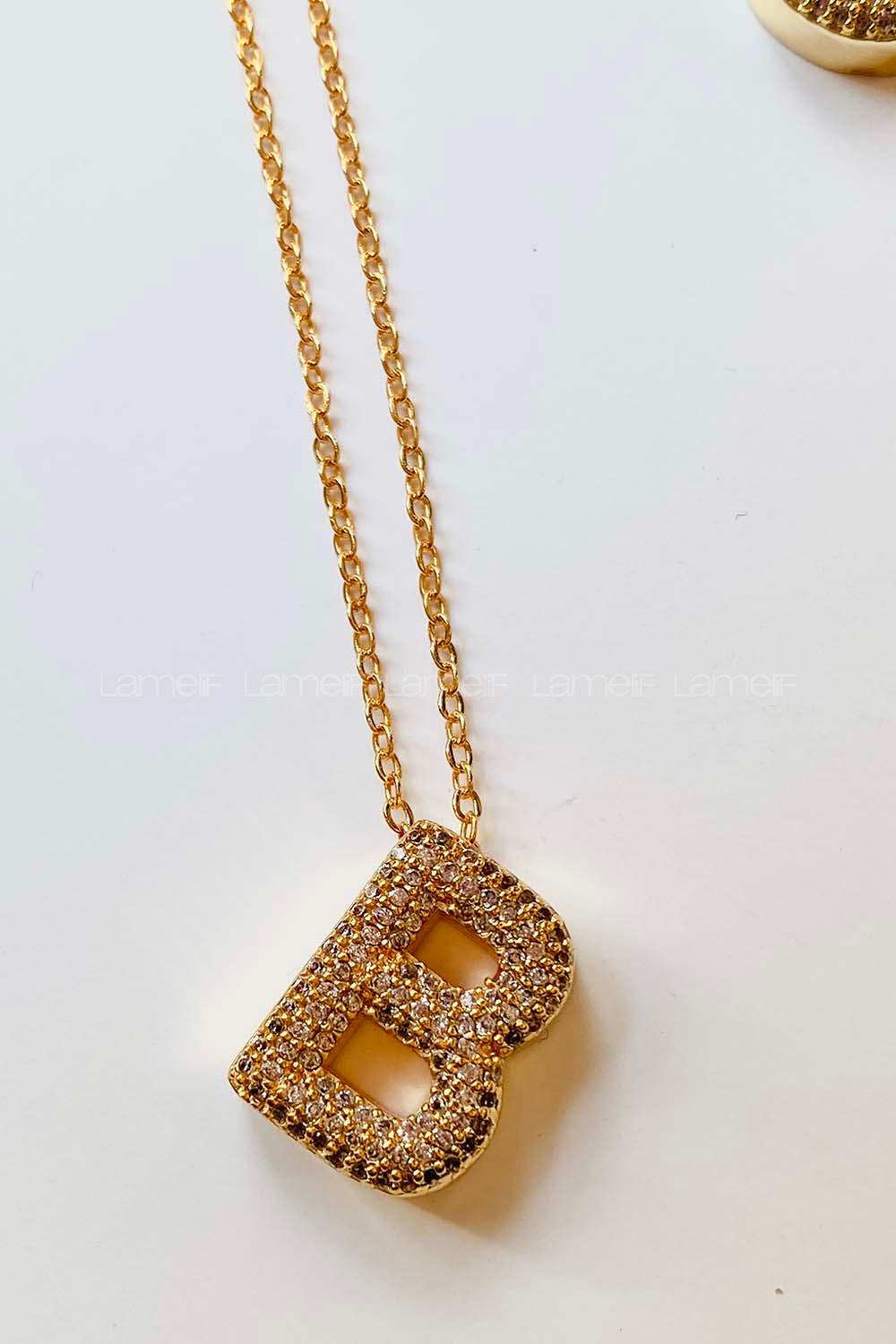 Modalamelif Tombul B Harfli Kolye