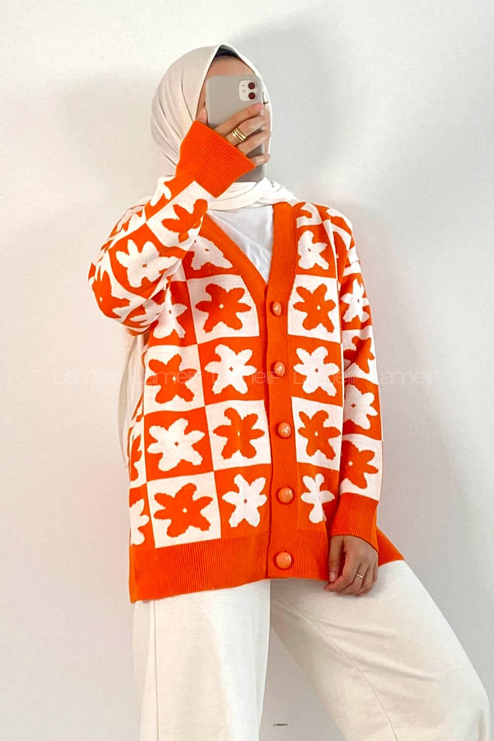 üğmeli Hırka Oranj