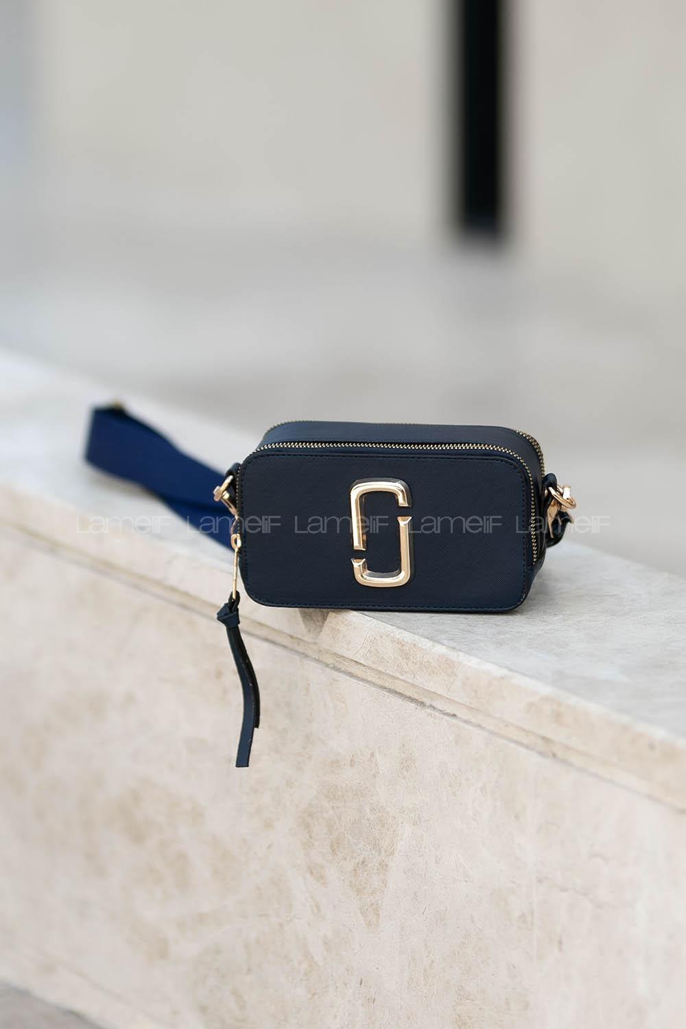 Lamelif Iki Gözlü Cepli Omuz Çapraz Çanta Lacivert