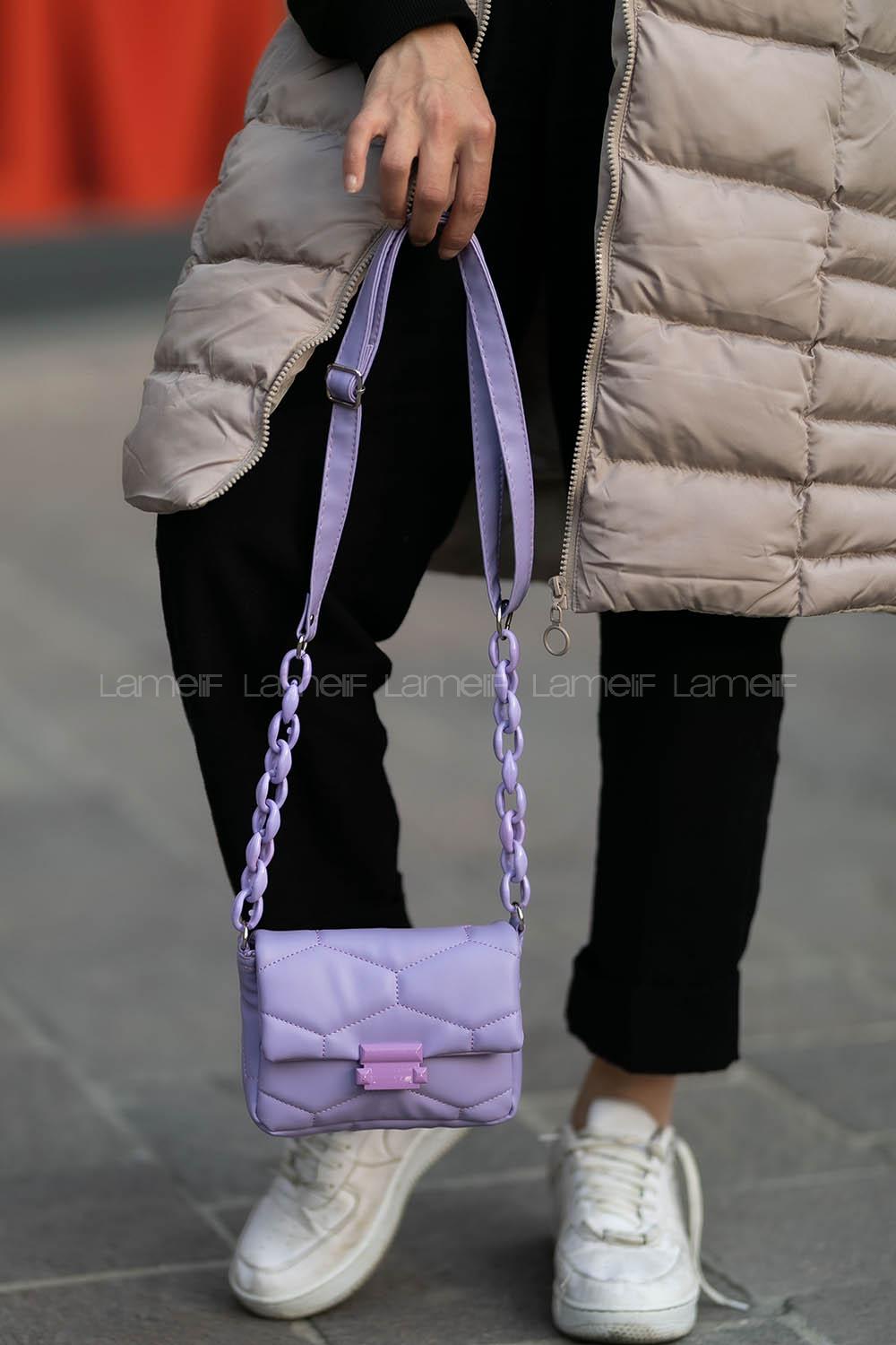 Modalamelif Mini Çapraz Askılı Çanta Lila