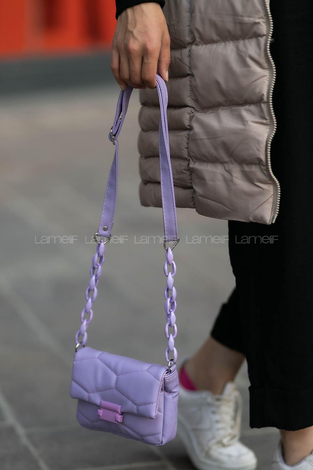 Modalamelif Mini Çapraz Askılı Çanta Lila