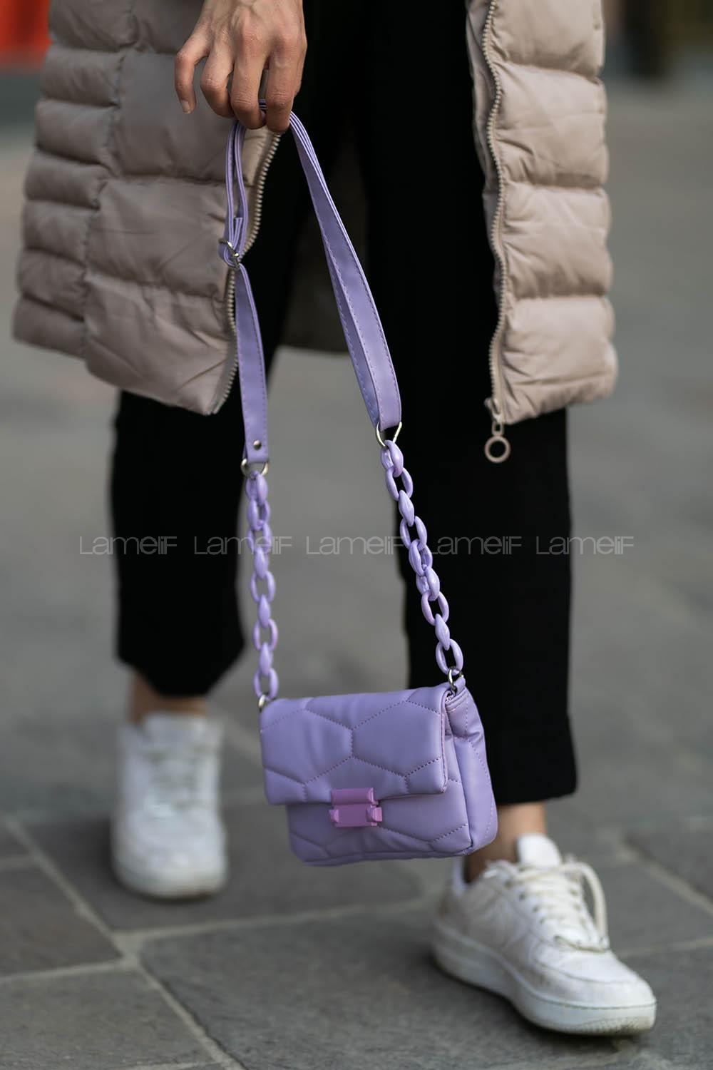Modalamelif Mini Çapraz Askılı Çanta Lila