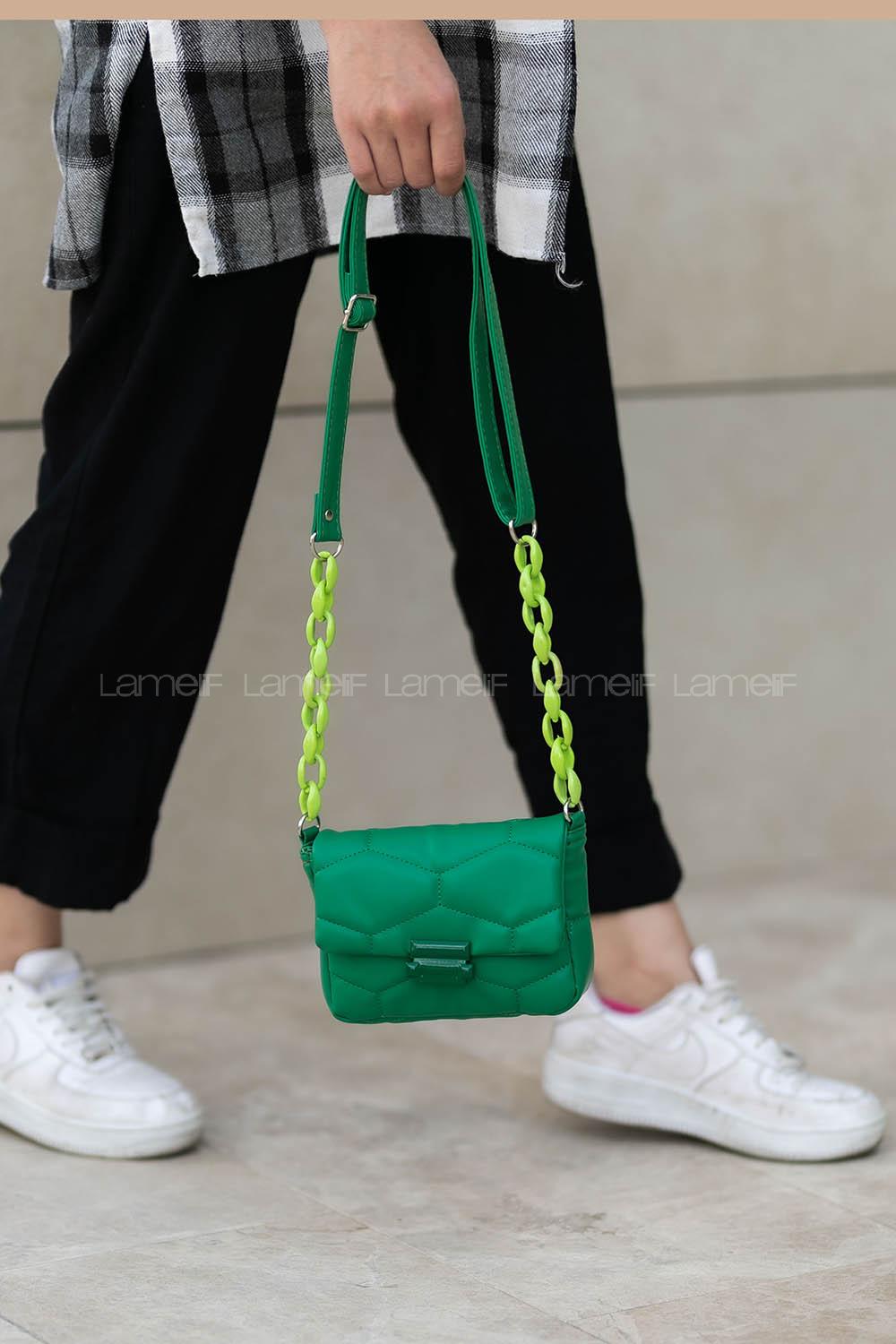 Modalamelif Mini Çapraz Askılı Çanta Yeşil