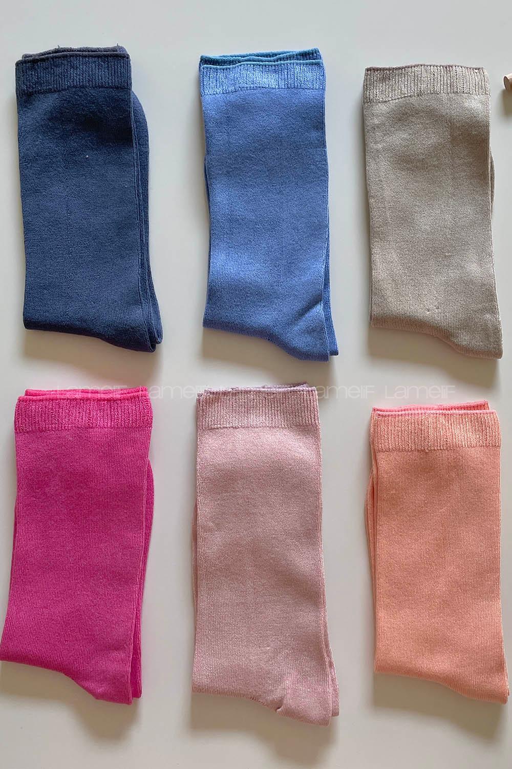 Modalamelif Bambu Dikişsiz Çok Renkli Soket Çorap 6lı Paket