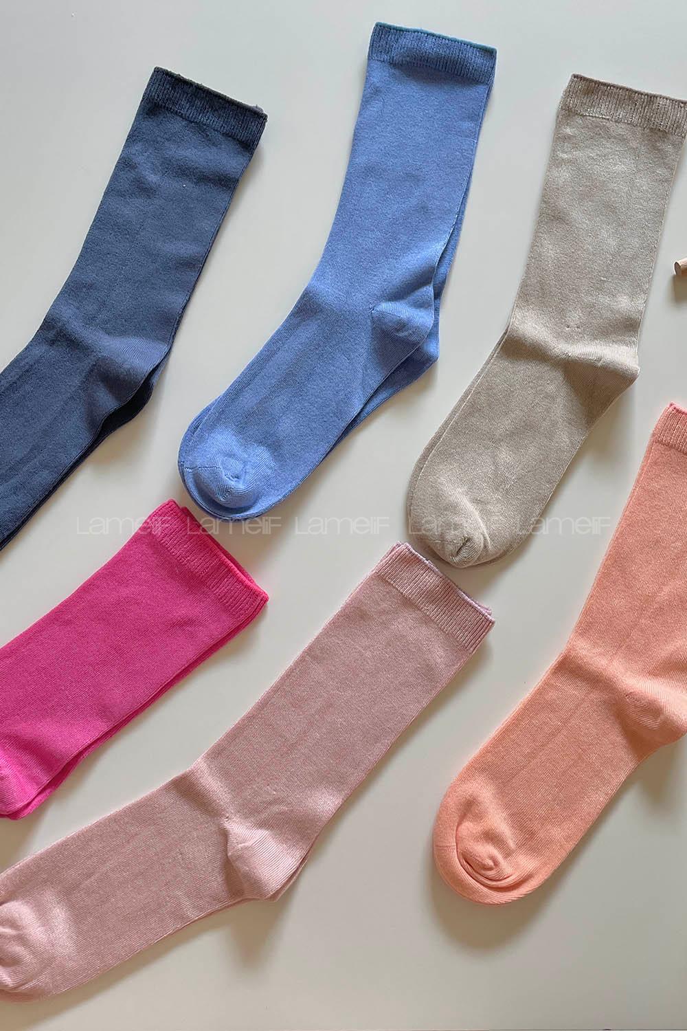 Modalamelif Bambu Dikişsiz Çok Renkli Soket Çorap 6lı Paket