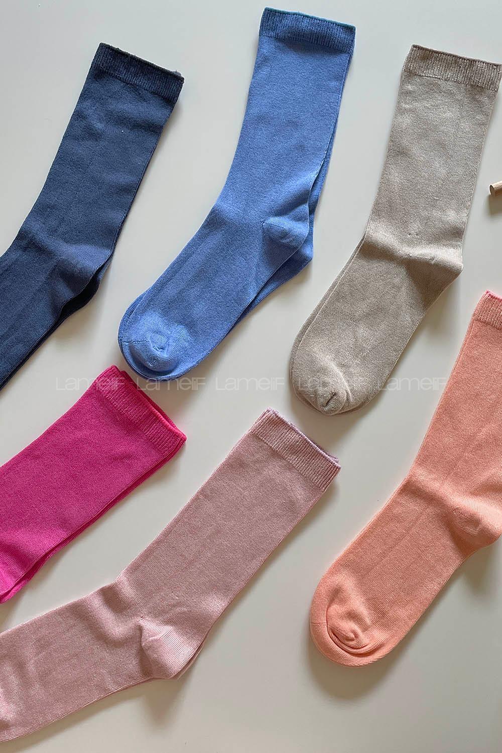 Modalamelif Bambu Dikişsiz Çok Renkli Soket Çorap 6lı Paket