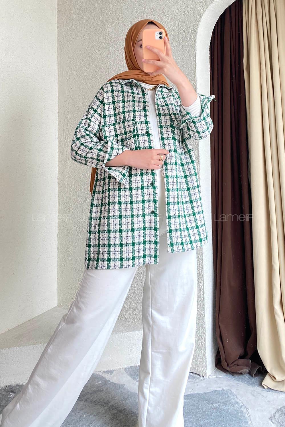 Düğmeli Kapak Cepli  Gömlek Haki