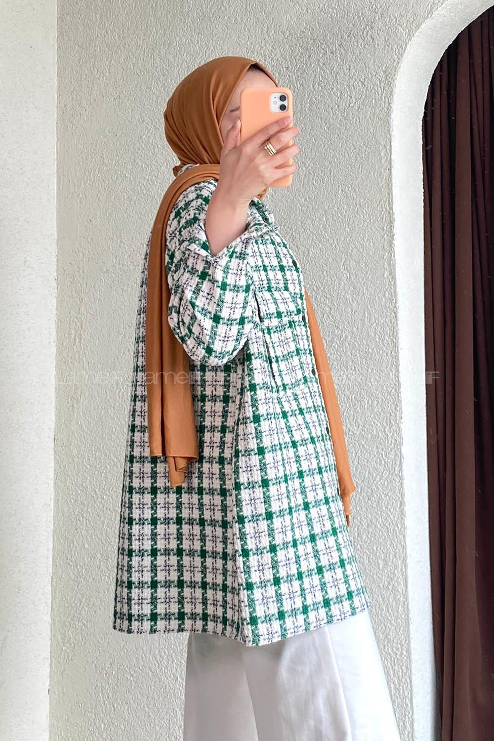 Düğmeli Kapak Cepli  Gömlek Haki